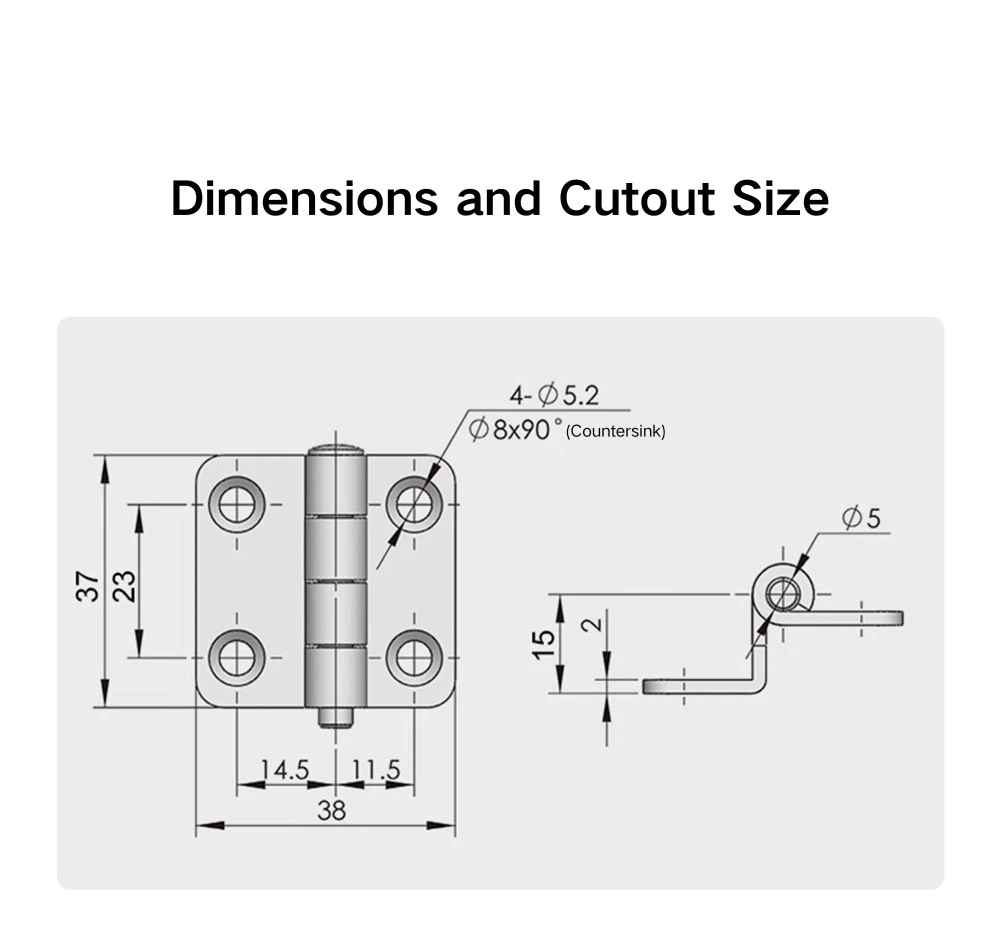 Triple Bend Hinge For Industrial Cabinets